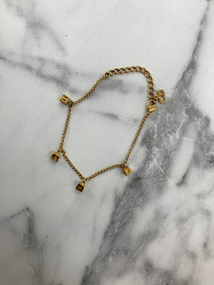 Christian Dior CD Logo Bracelet Gold Vintage 5fgxjr