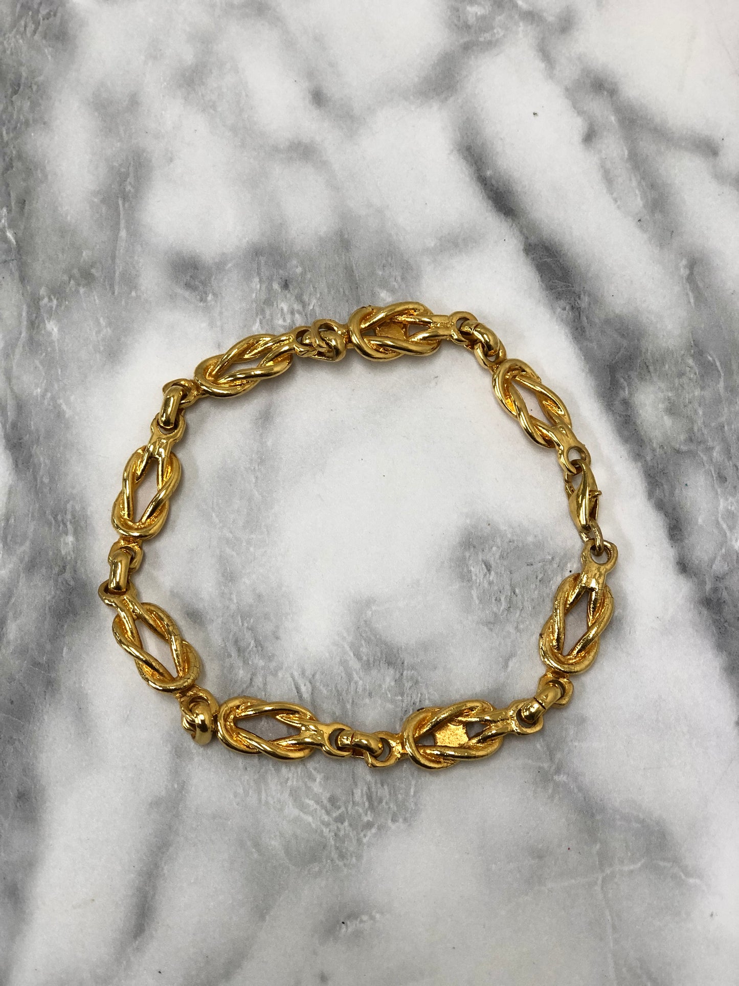 CELINE Triomphe Blason Logo Motif Bracelet Gold Vintage ka2wpr