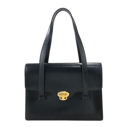 CELINE Triomphe 翻蓋皮革手提包 黑色復古 zgtbg6 