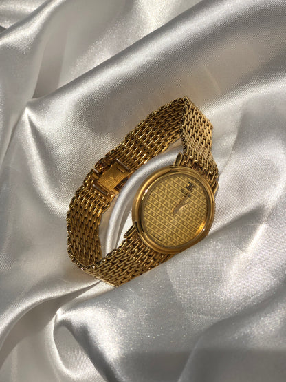 CELINE Triomphe Stainless Steel Analog Quartz Watch Gold Vintage zhs23u