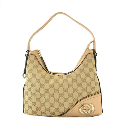 GUCCI GG Pattern Jacquard Leather Shoulder bag Hobobag Beige Vintage y4h8mn