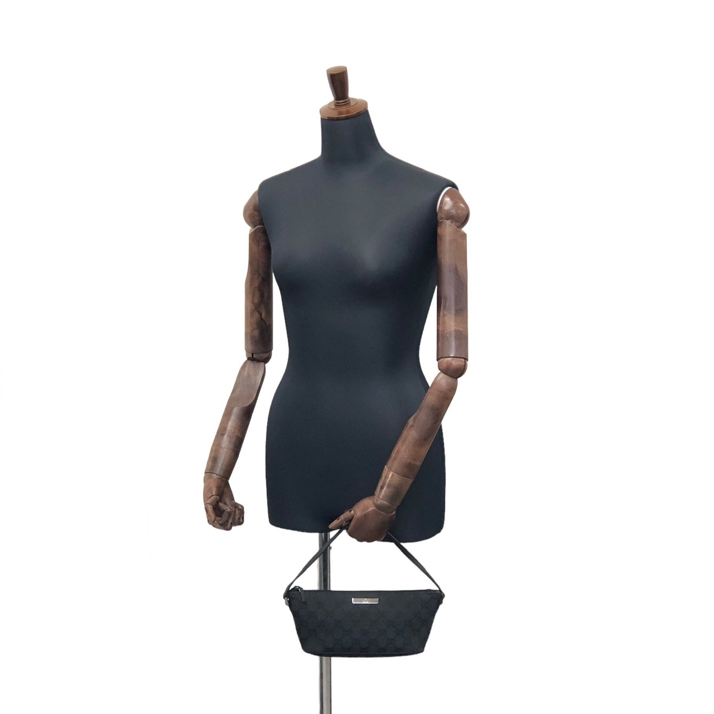 GUCCI GG Canvas Canvas Handbag Vanity bag Black Vintage 73mxrh