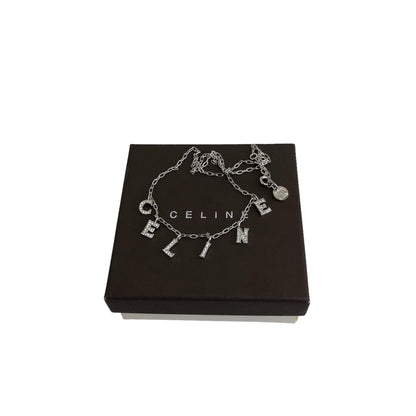 CELINE 標誌圖案項鍊銀色復古 x4m5mp 