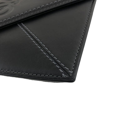LOEWE Anagram Leather Clutch bag Black Vintage r5k67j