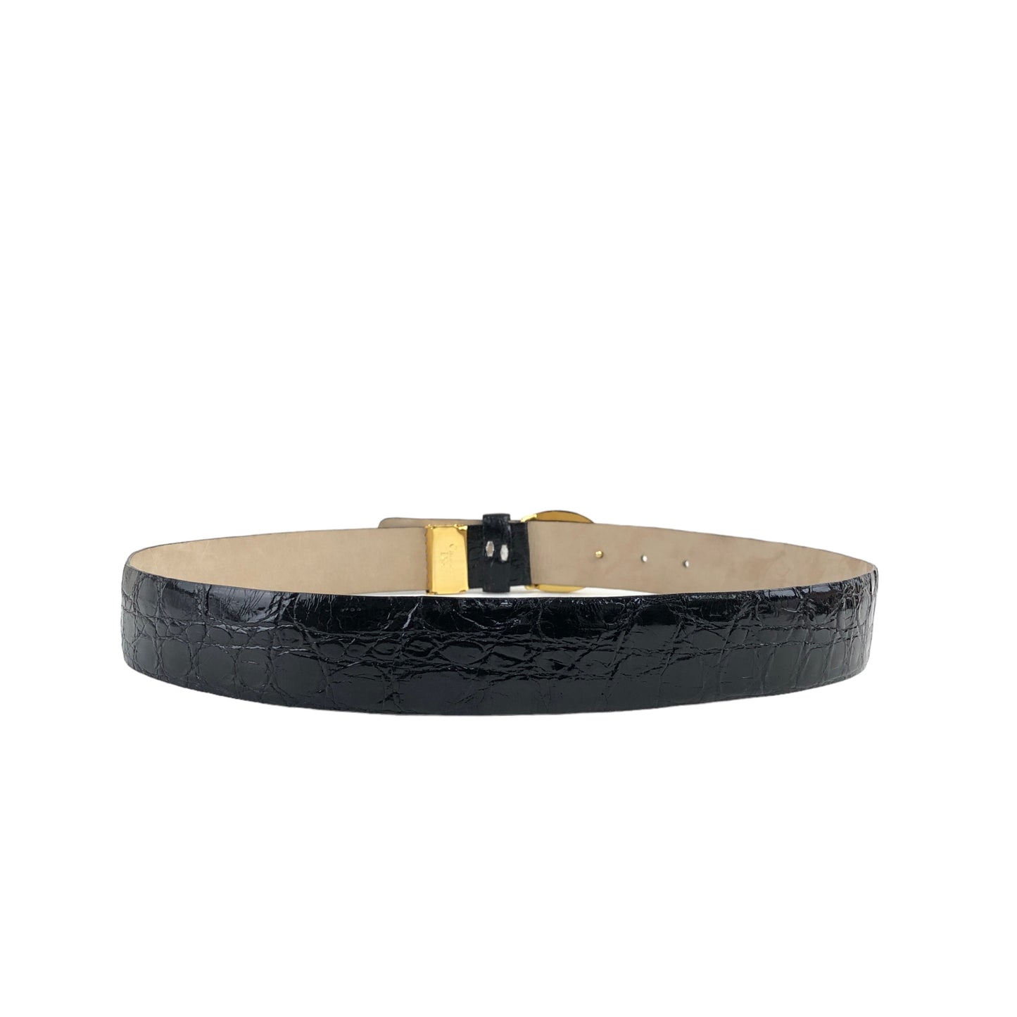 Christian Dior Buckle Leather Belt Black,Gold Vintage 3yfefk