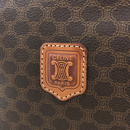 CELINE Macadam Blason Drawstring Pouch Brown Vintage 7cyj7d