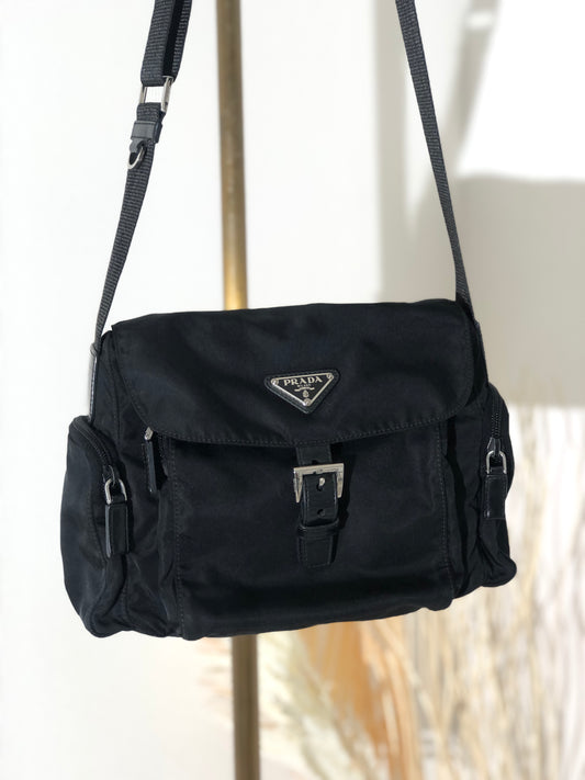 PRADA Bag. Prada Tessuto Vintage Brown Shoulder / Crossbody