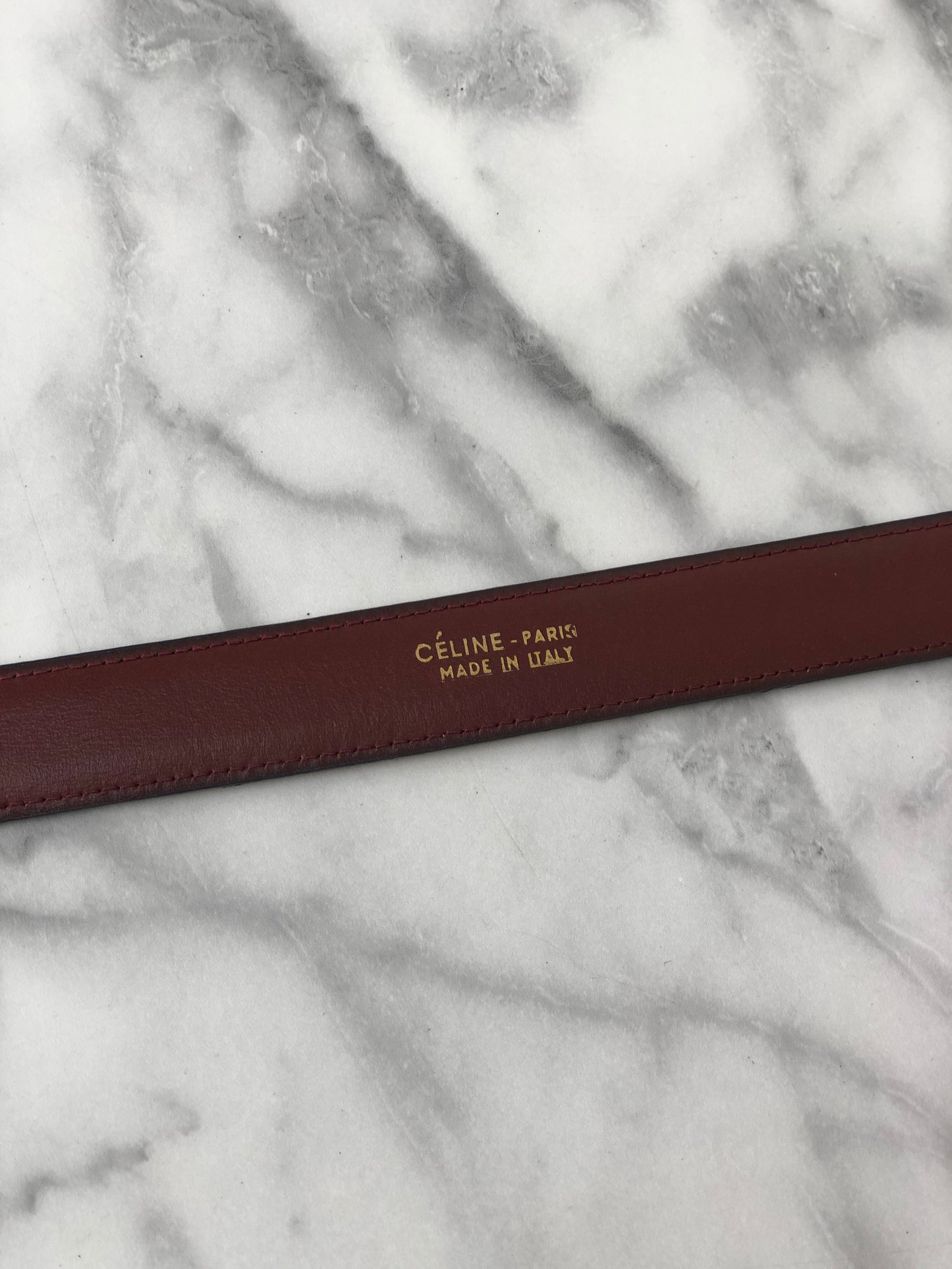 CELINE Triomphe Leather Belt Red Vintage mfvgj8