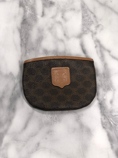 CELINE Macadam PVC 皮革零錢包棕色復古 hxf8is 