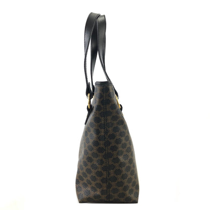 CELINE Macadam Leather Handbag Black Vintage a2psx4