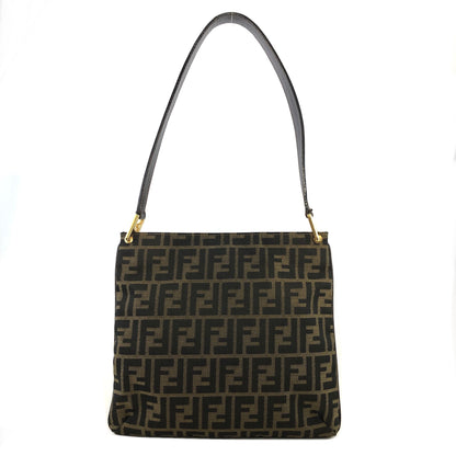 FENDI Zucca Jacquard Leather Shoulder bag Brown Vintage nxiyf3