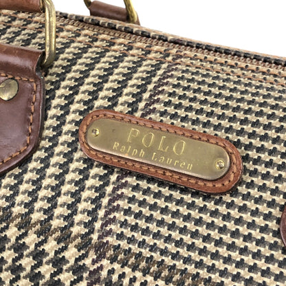 RALPH LAUREN Leather Small Boston bag Handbag Brown Vintage epcyi6