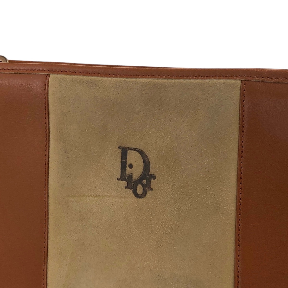 Christian Dior Logo Suede Leather Shoulder bag Brown Vintage pygxuy