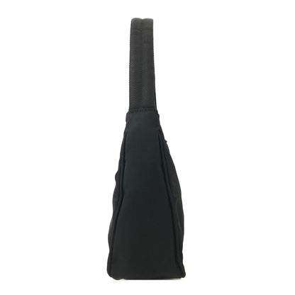 PRADA Triangle Logo Nylon Handbag Hobobag Black Vintage 7rgvu7