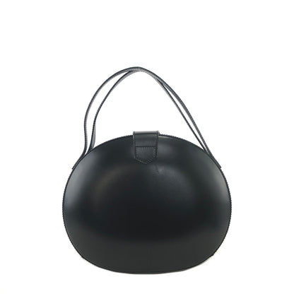 LOEWE Anagram Leather Round Handbag Shoulder bag Black Vintage buyi2b