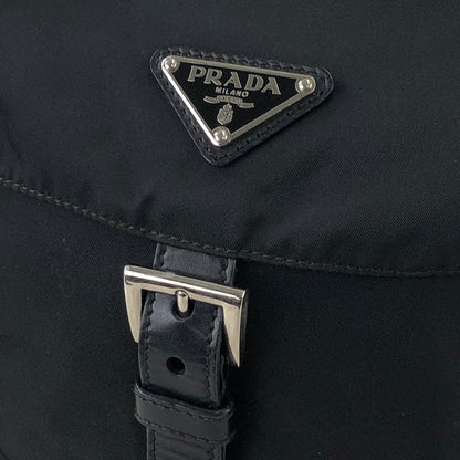 PRADA Triangle Logo Side Pocket Nylon Shoulder bag Black Vintage g67uue