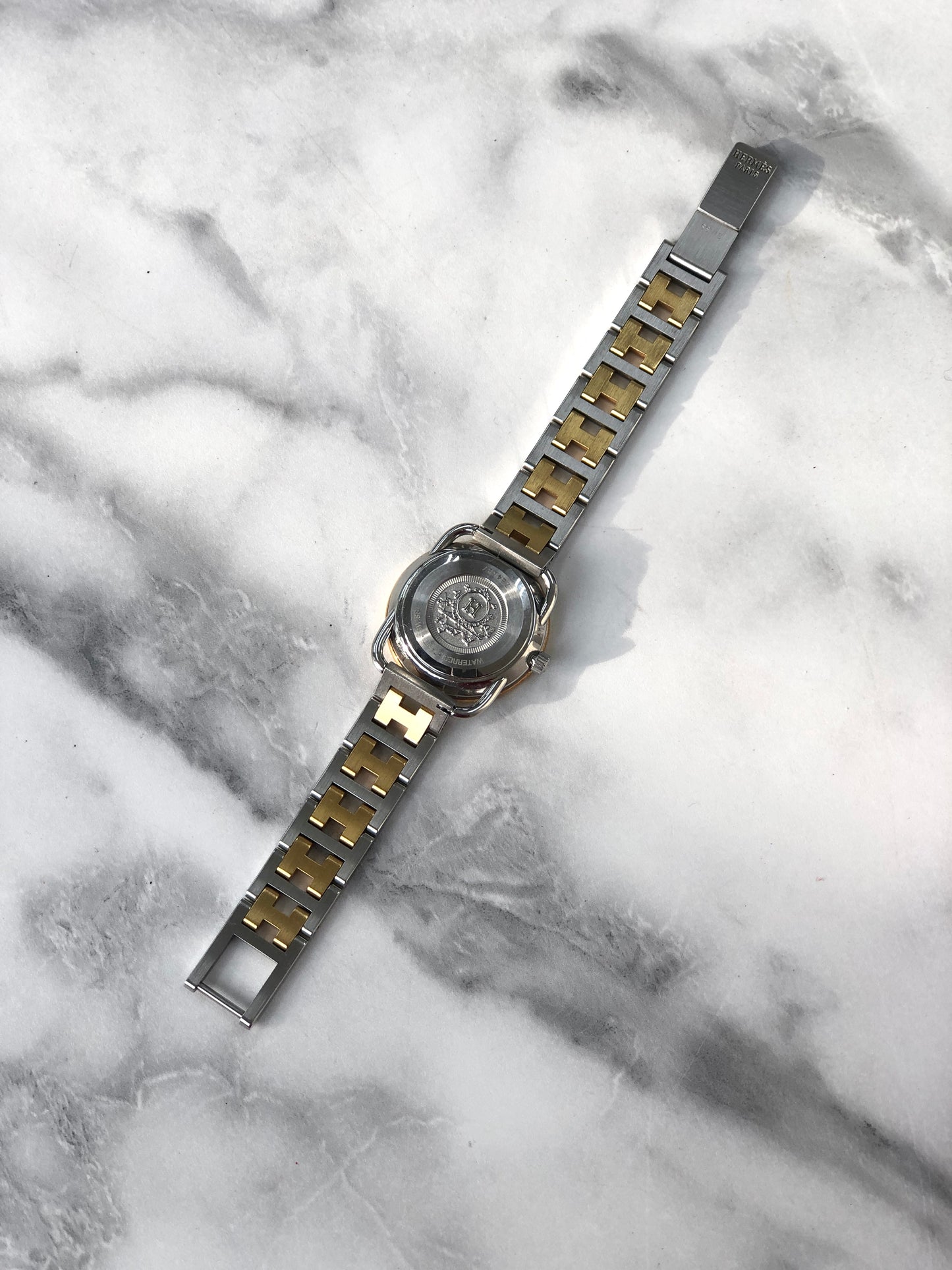 HERMES Arceau Steel Quartz Watch 784587 Silver Vintage 5v5ud6