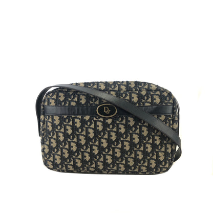 Christian Dior Trotter CD Logo 提花皮革單肩包 海軍藍 復古 gef6pa 