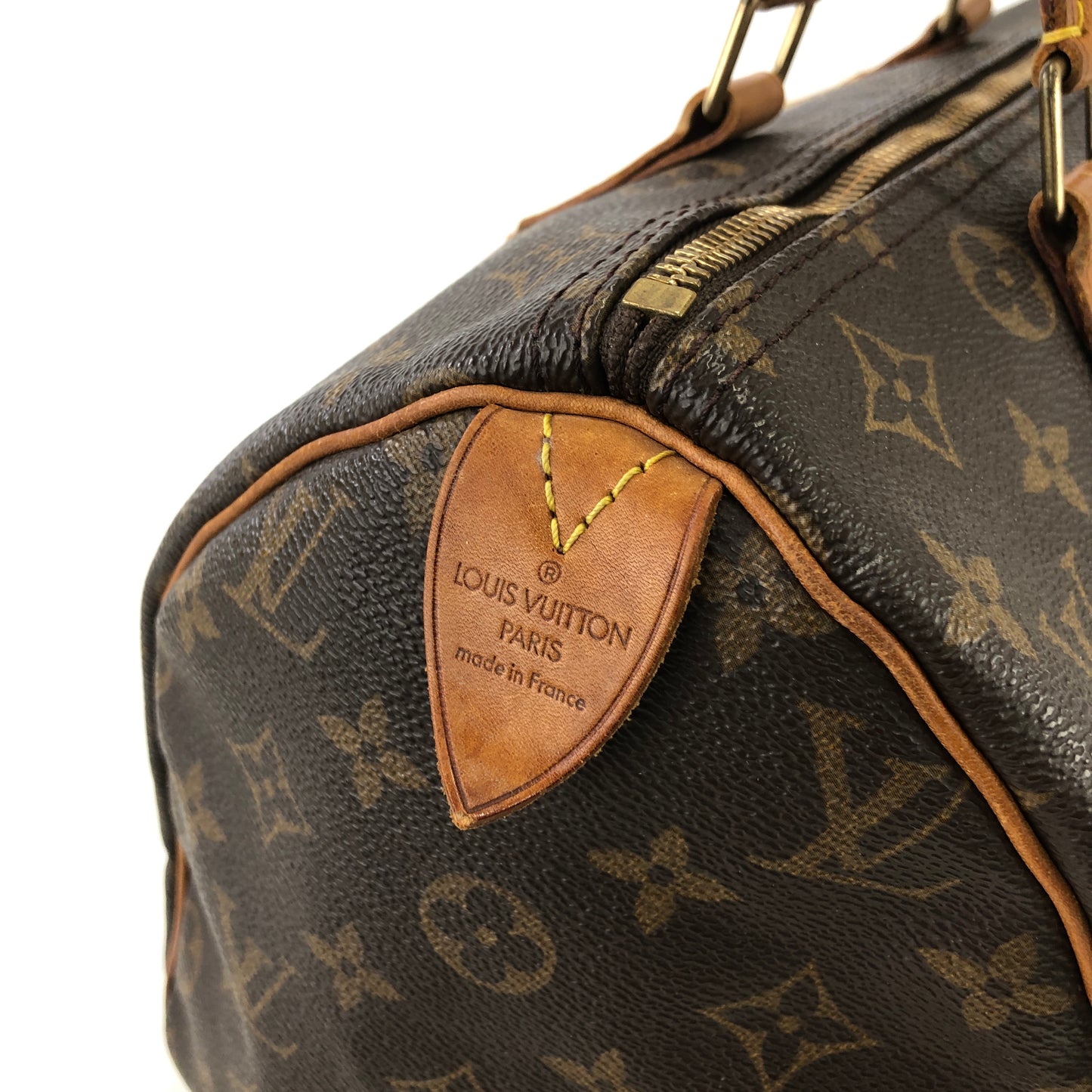 LOUIS VUITTON Monogram Handbag Boston bag Brown Vintage sdab23