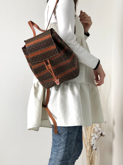 CELINE Macadam Backpack Brown Vintage nfrfxz