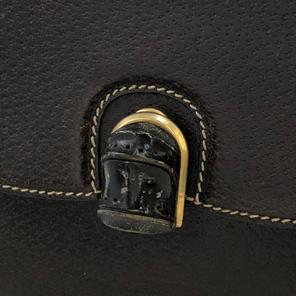 GUCCI Bamboo Leather Shoulder bag Brown Vintage 5bwuc7