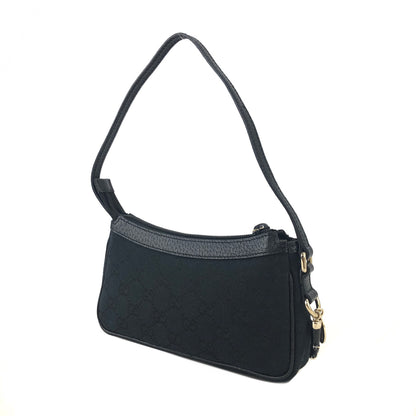 GUCCI GG Pattern Boots Charm Jacquard Leather Handbag Hobobag Black Vintage iz4gtx