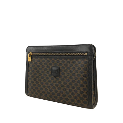 CELINE Macadam Clutch bag Black Vintage 82eut6
