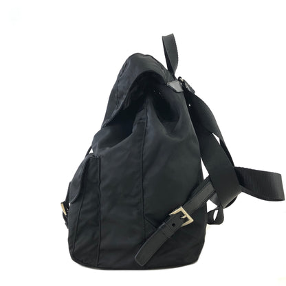 PRADA Triangle Logo Double pocket Nylon Backpack Black Vintage e2jimd