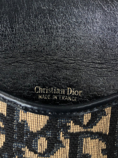 Christian Dior Trotter 提花皮革零錢包 海軍藍 復古 54fhzi 