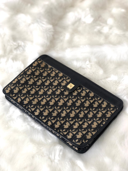 Christian Dior Trotter 提花皮革手拿包 海軍藍 Vintage 7wache 