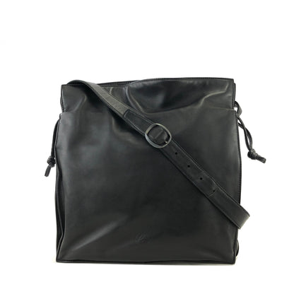 LOEWE Anagram Logo Leather Drawstring Crossbody Shoulder bag Black Vintage x8dwz4