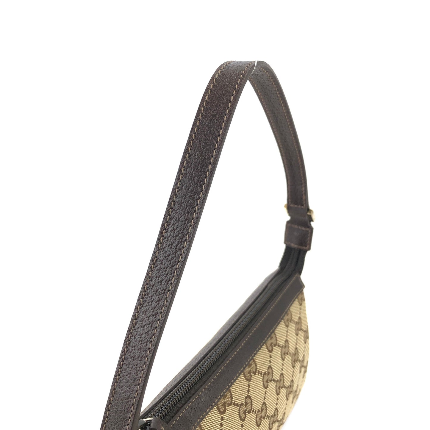 GUCCI Abbey D-Ring Canvas Handbag Brown Vintage hxy2td