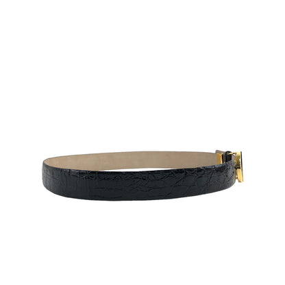 Christian Dior Buckle Leather Belt Black,Gold Vintage 3yfefk