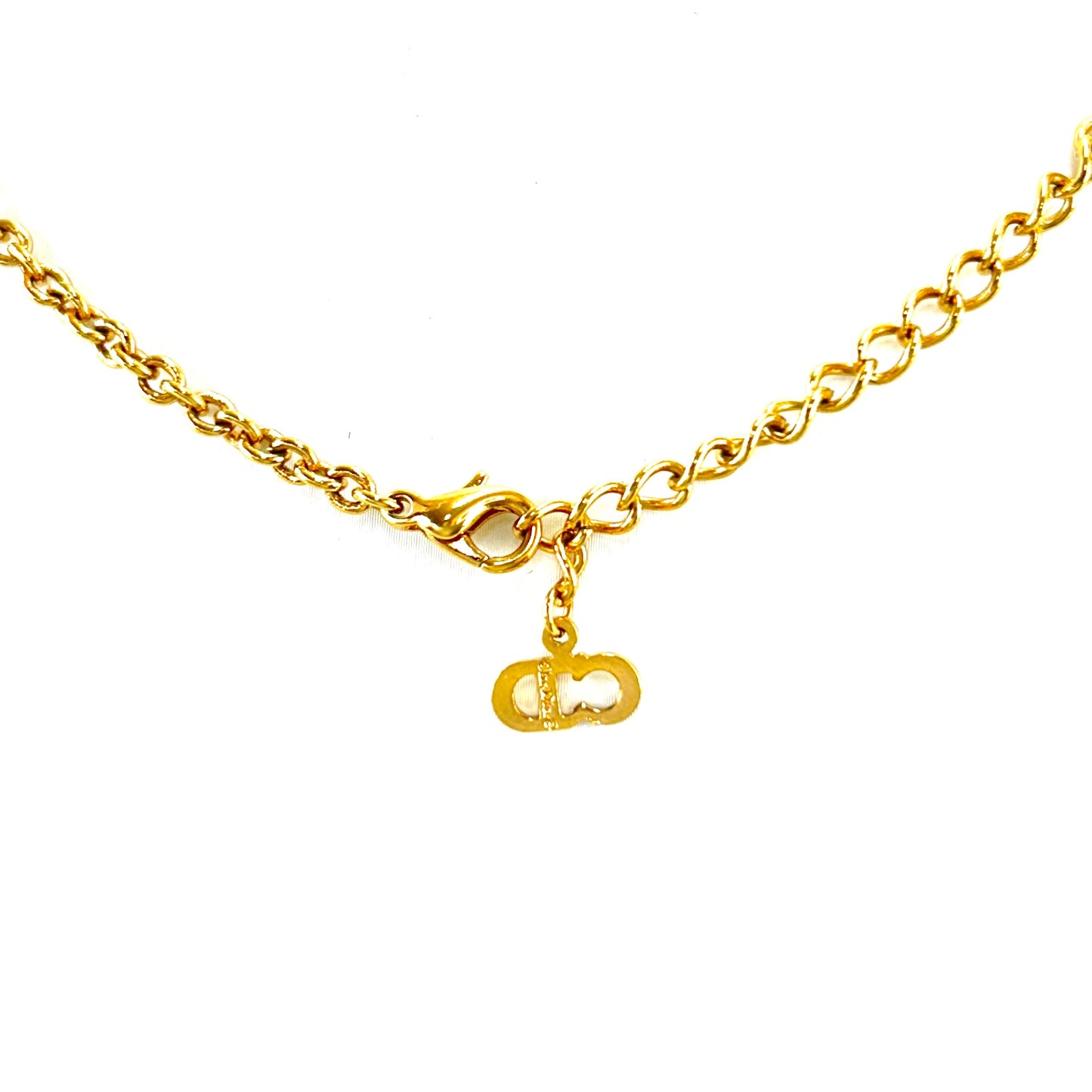 Christian Dior CD Logo Necklace Gold Vintage fp4hjd