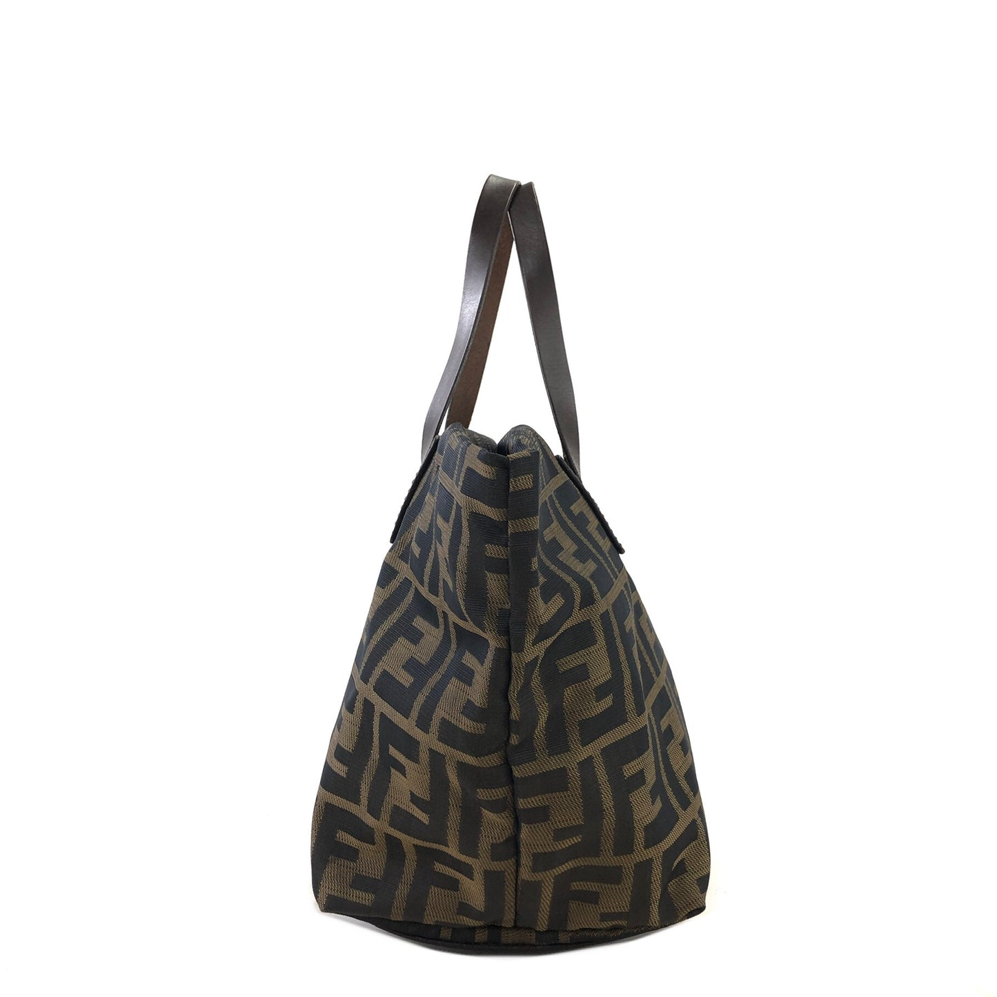 FENDI Zucca Jacquard Handbag Brown Vintage iche7s