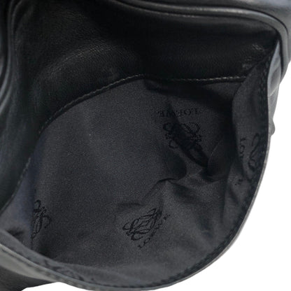 LOEWE Anagram Leather Handbag Black Vintage vpng2m
