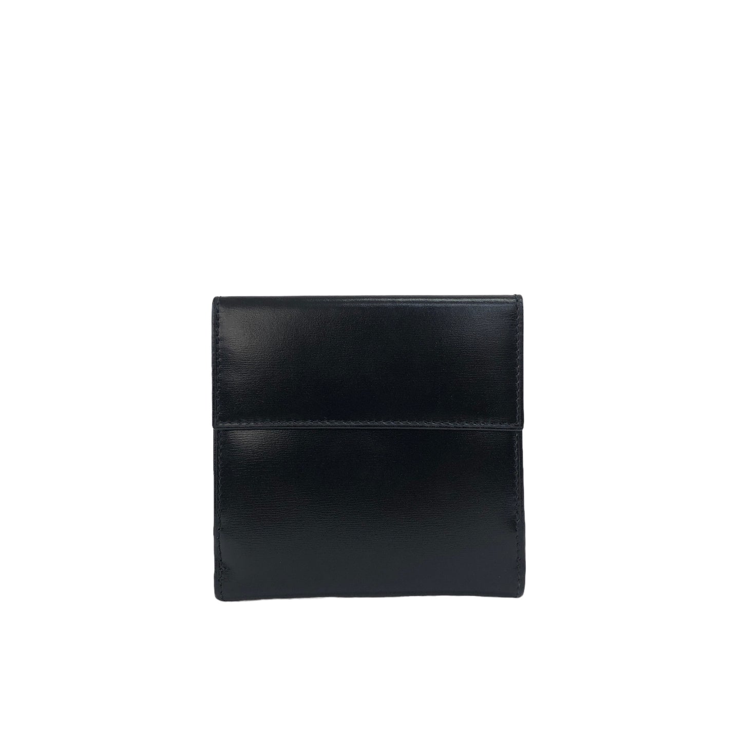 CELINE Gancini Leather Folded Wallet Black Vintage nnhbtg