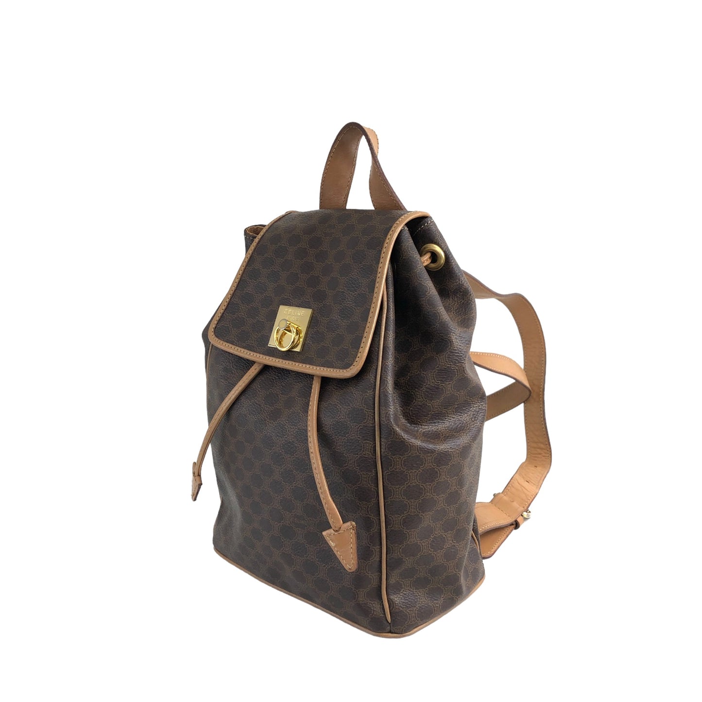 CELINE Macadam Gancini Backpack Brown Vintage bsm3xz