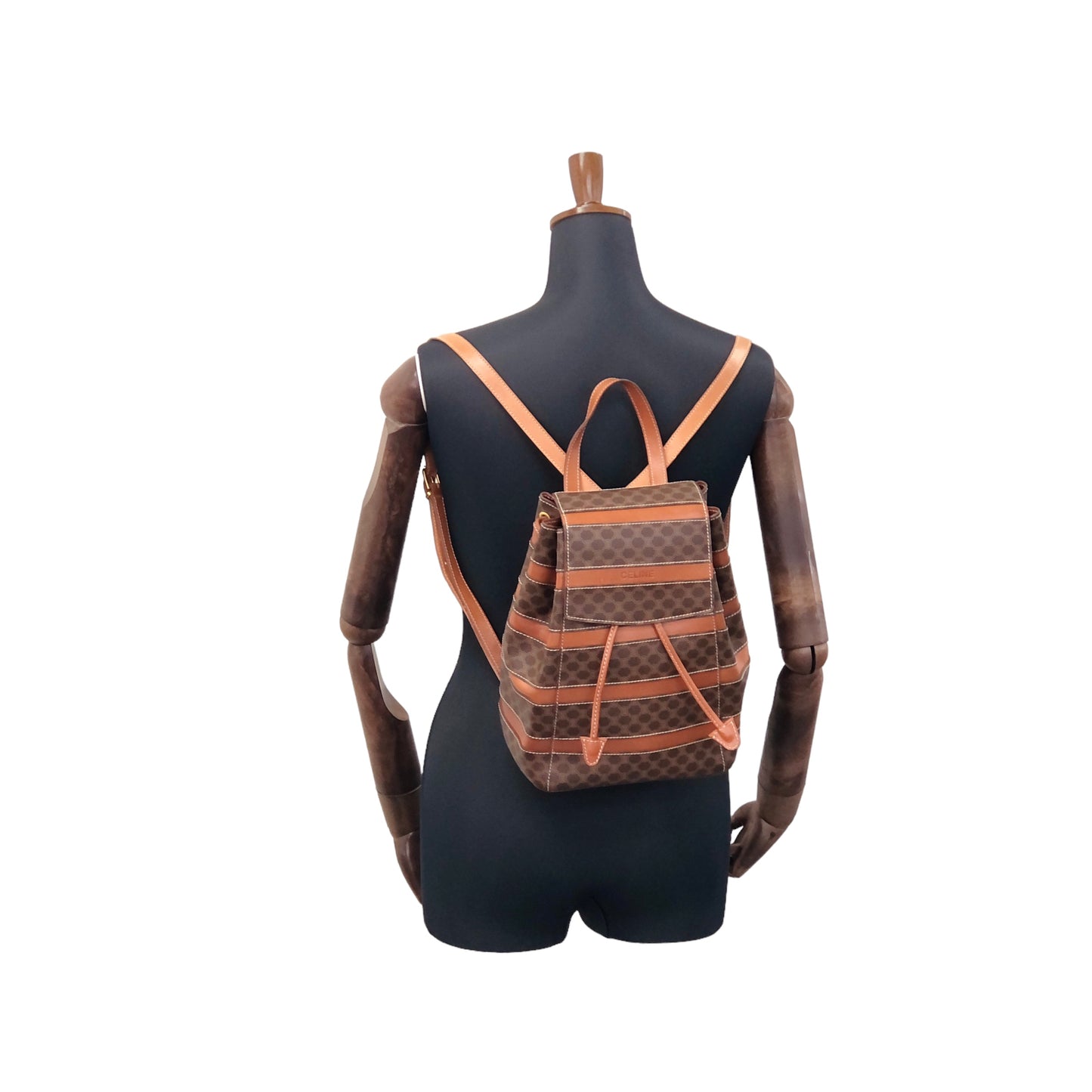 CELINE Macadam Backpack Brown Vintage nfrfxz