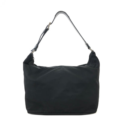 PRADA Triangle Logo Nylon Leather Hobobag Shoulder bag Black Vintage un6hfw