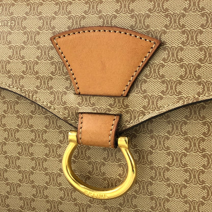 CELINE Macadam Gancini Crossbody Shoulder bag Beige Vintage kx4dhy