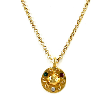 CELINE Starball Necklace Gold Vintage kk68jv