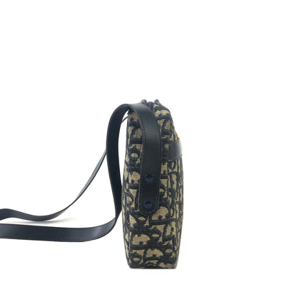 Christian Dior Trotter CD Logo 提花皮革單肩包 海軍藍 復古 gef6pa 