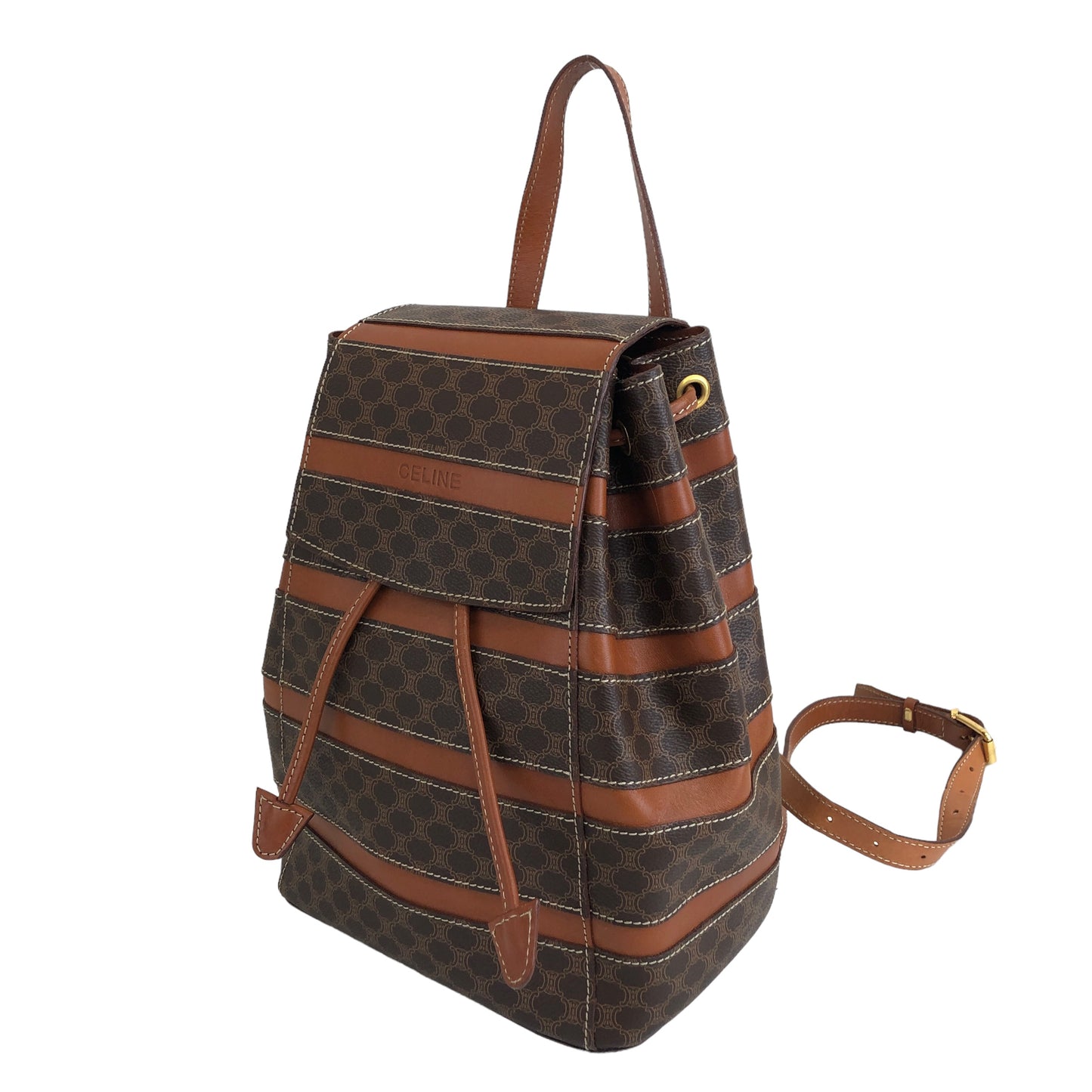 CELINE Macadam Backpack Brown Vintage nfrfxz