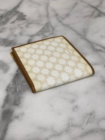 CELINE Macadam Folded Wallet White Vintage 2psvih