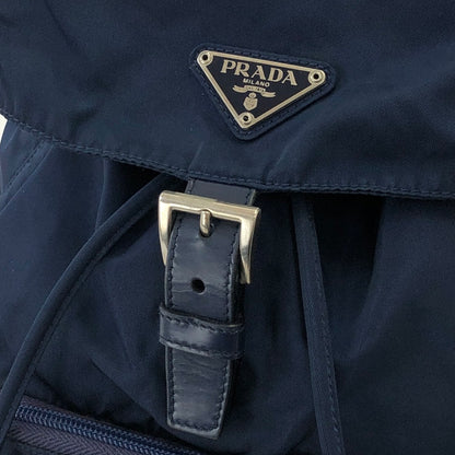 PRADA Triangle Logo Nylon Leather Backpack Navy Vintage 8jeijv