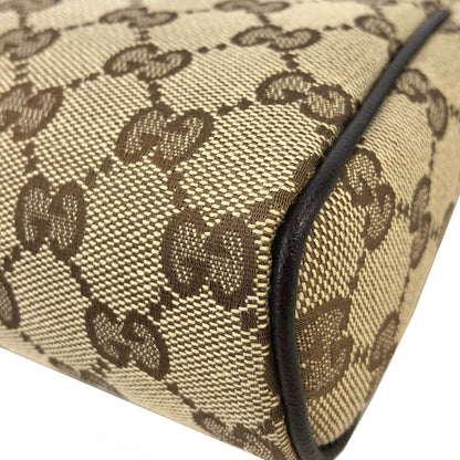 GUCCI Abbey D-Ring Canvas Handbag Brown Vintage hxy2td