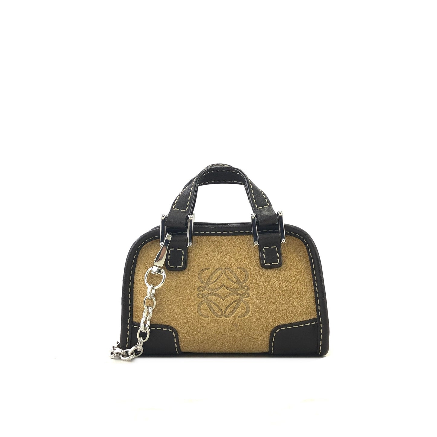 LOEWE Anagram  Suede Leather Handbag Shoulder bag Micro bag Beige Brown Vintage yt3sby