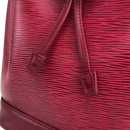 VALENTINO GARAVANI Logo Leather Drawstring Shoulder bag Red Vintage hmfhjg