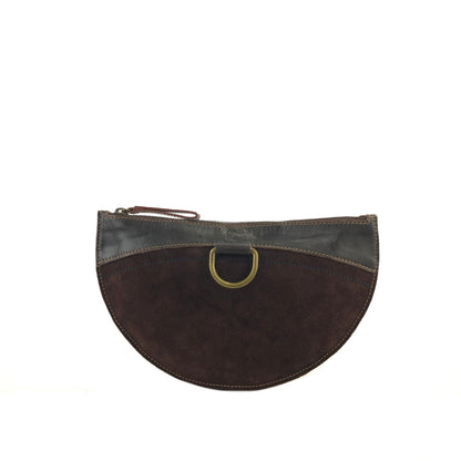 LOEWE Anagram Suede Leather Pouch Brown Vintage xww4yf
